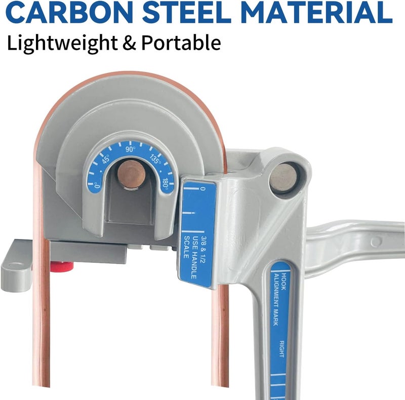 SUGOOE 3-in-1 Tubing Bender, 180° Tube Bender for 1/4", 3/8", 1/2" (6/10/12 mm) O.D. Suitable for Bending Copper, Brass and Aluminum pipes, Ideal for HVAC (6/10/12 mm) - Image 5